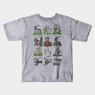 Signs of the Zodiac - Medieval Astrology: Kids T-Shirt